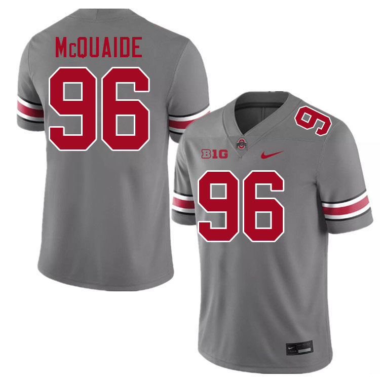 #96 Jake McQuaide Ohio State Buckeyes Jerseys Football Stitched-Grey